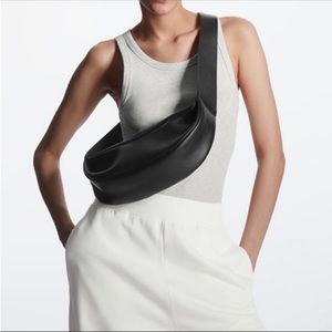 COS Black crossbody leather bag